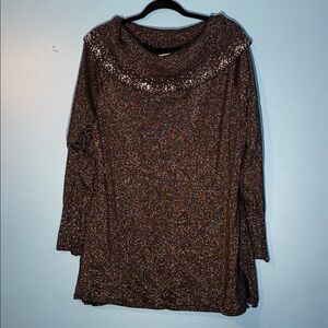 Madison and Hudson Elegant Black Glitter Women's Top